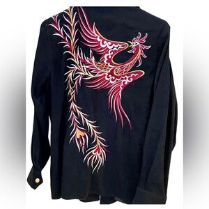 Y2K Black Embroidered Zip Jacket